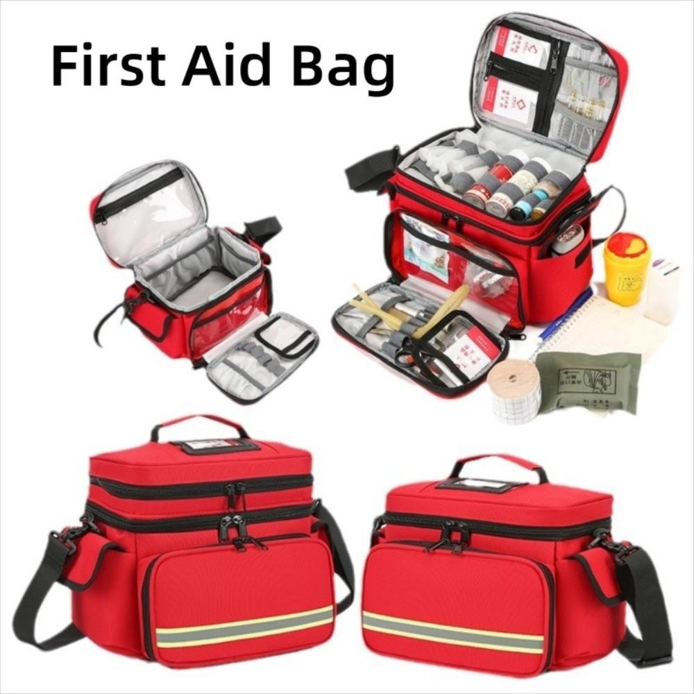 Empty Double Layer Medicine Bag Emergency Rescue First Responder Organizer  Home