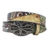 Y2K Ethnic Style Retro Rhinestone PU Leather Belt by American Yabby