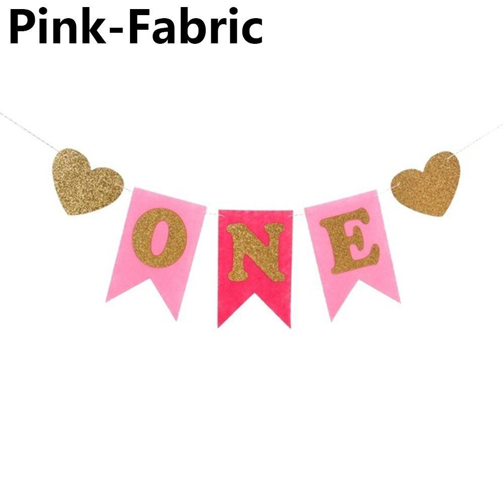 Prince Princess ONE Photo Prop 1st Birthday Party Decor Garlands Hanging Flag Bunting Banner