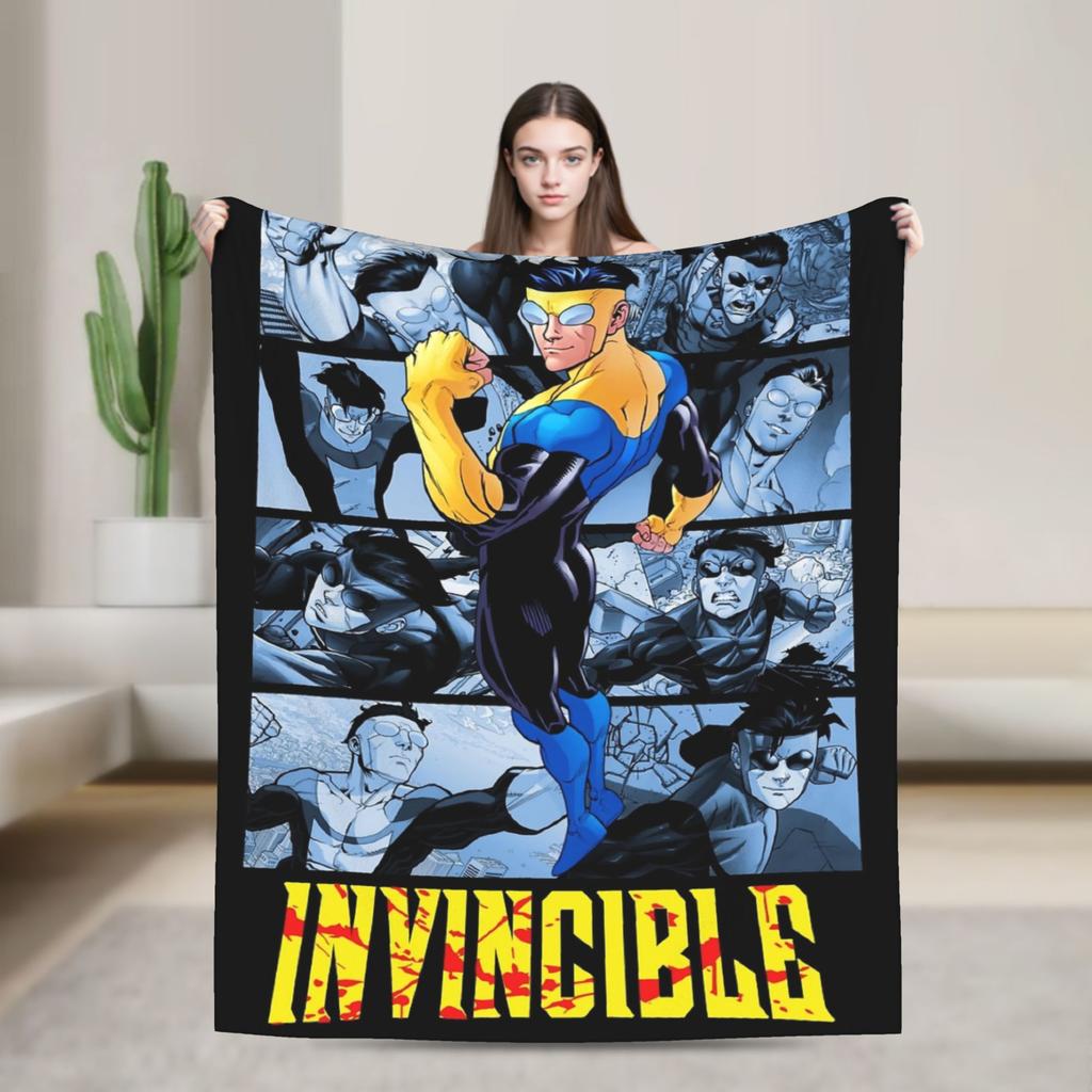 Omni Man Invincible Blankets Velvet Spring Autumn Breathable Super Soft Throw Blanket for Bedding Couch Rug Piece