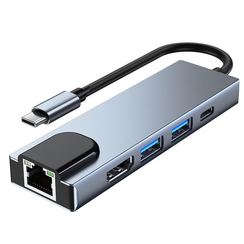 Type-C Docking Station: USB Hub, Network Card, HDMI, PD, Switch Expansion Dock (5-in-1)