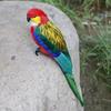 Animal Model Feather Simulation Parrot Statue Colorful Handmade Macaw Statue Not Fade Realistic Birds Model Decoration Yard