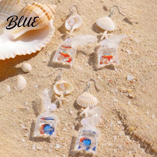 Lightweight Earrings 1 Pair Tropical Fish Bag Dangle Ocean Beach