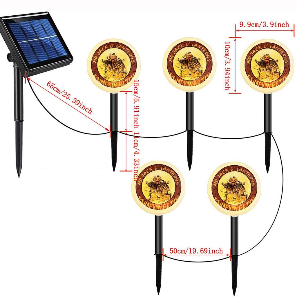 Solar-Powered Halloween Pumpkin Skeleton Ground Lights - Waterproof Outdoor Garden Decor