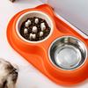 Double Dog Food Bowls - Stainless Steel Water Dish,2-in-1 Detachable Slow Feeder & Standard Bowl Extra-Large Capacity Dog