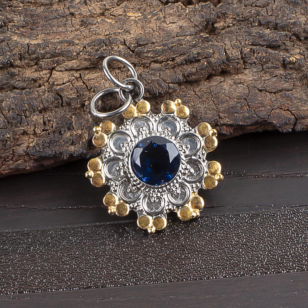 

Подвеска London Blue Topaz, ювелирные изделия из стерлингового серебра 925 пробы с драгоценными камнями, подвеска ручной работы, на День благодарения 1.26 Inches синий