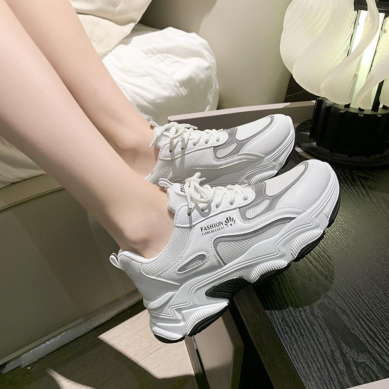 Mode 2024 Printemps et Automne Nouvelles Chaussures de Sport Plates Décontractées à Lacets Respirantes pour Femmes