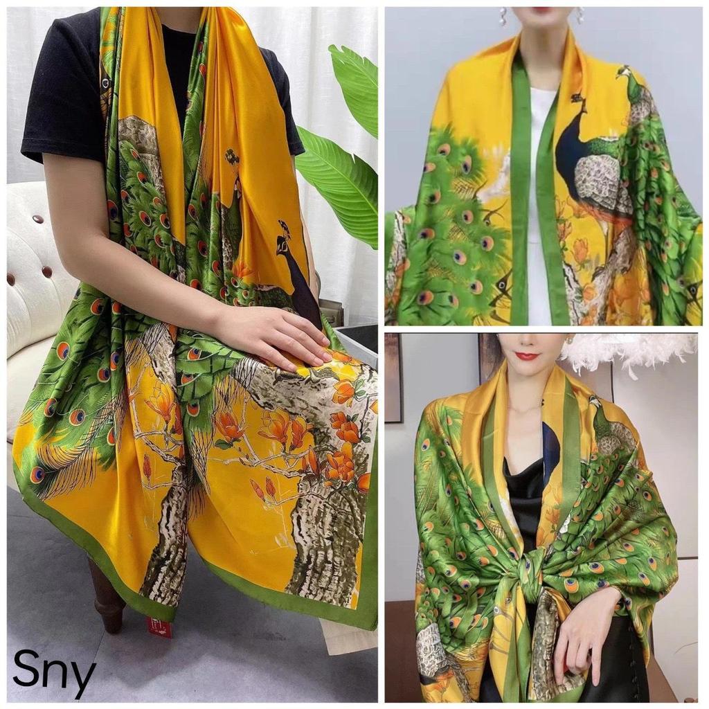 2024 Stilfull koreansk silkescarf för kvinnor - Mångsidig brokadscarf sjal för vår och höst.