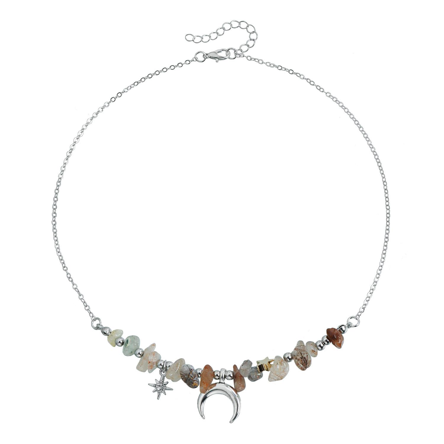 Crescent Moon Star Tassel Necklace, Ins Fresh Fashion Versatile Daily Clavicle Chain For Women 8