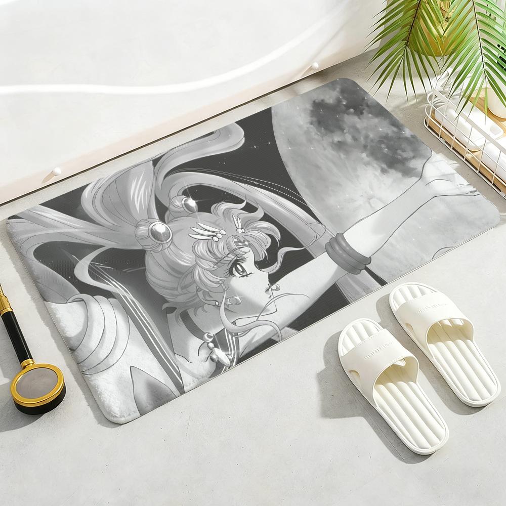 ANIME S-SAILOR-MOON Floor Mat Soft Thickened Non-Slip Door Mat for Living Room Home Decor Flannel Rugs