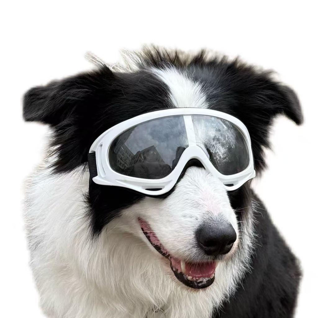 UV400 Anti-Fog Dog Goggles Adjustable Double Strap Windproof Dustproof Pet Sunglasses for Medium Large Dogs Riding Driving