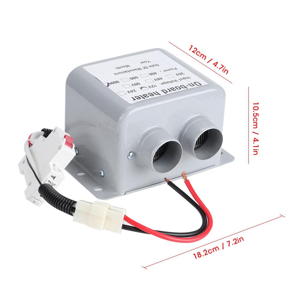 12V 800W Car Heater Windshield Glass Defroster Mist Eliminate 2 Air Outlet 5s Fast Heating for Car Lorry Truck Parking Heater