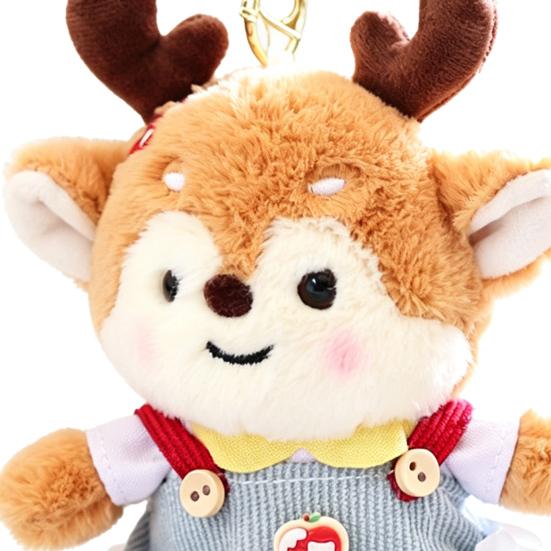 Cute Deer Plush Keychain Soft Stuffed Animal Pendant for Bags & Backpacks Cartoon Bag Key Accessory for Kids Deer Lovers