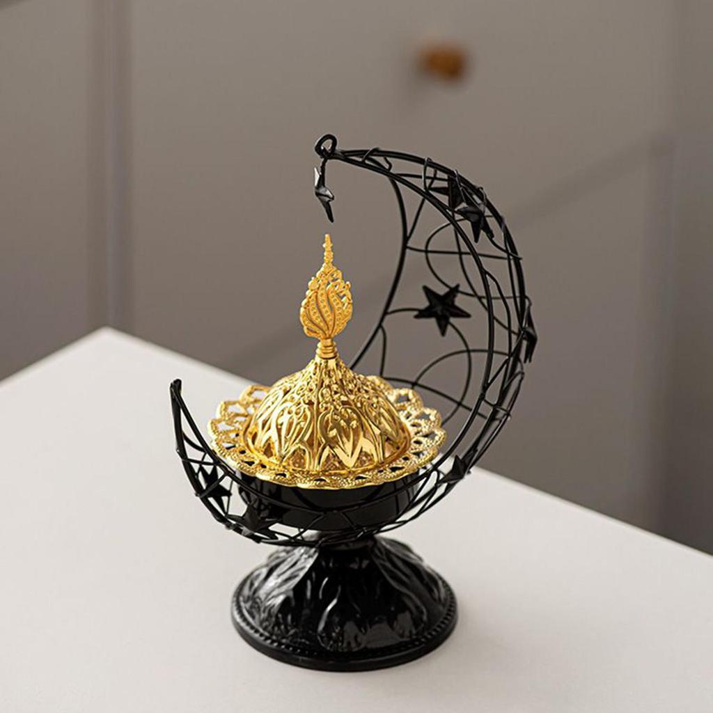 Incense Burner Holder Arabic Crescent Meditation Decor Incense Cone Burner Ornaments for Studio Spiritual Practice Study