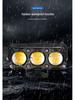 Motorcycle Three-Eye Spotlight, Dual-Color Yellow/White, Easy Installation, Outdoor Waterproof.