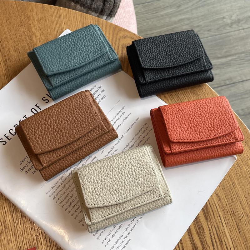 Women's Genuine Leather RFID Wallet & Coin Pouch - Compact Japanese Design