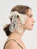 Sorry, Too Much Love Lace Pearl Ribbon Hair Pin_Ivory