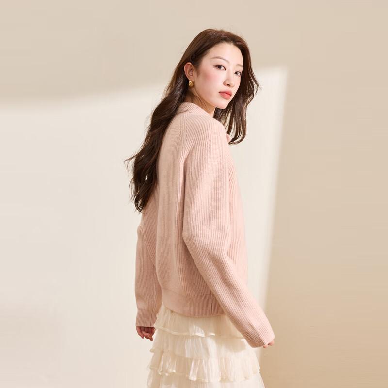 

Sancai Women s Plus Size Double-Zipper Lapel Knit Cardigan 3XL