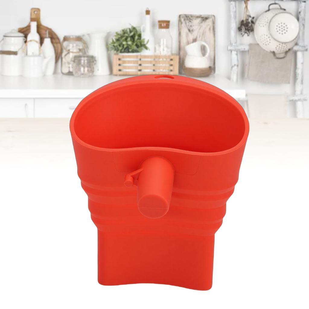 Stand Mixer Flour Funnel Silicone Foldable Easy Pouring Chute Flour Funnel Stand Mixer Attachment for Sugar Eggs Safe Baking Red