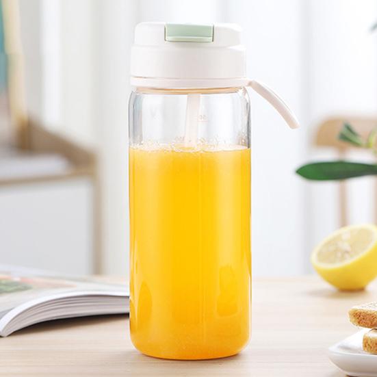 450 ML/600 ML Sippy Cup med halm Flip Top vannflaske BPA-fri enhåndsoperasjon Lekkasikker drikkeflaske for jobb Studiereise