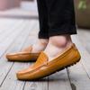 Fashion Men Casual Shoes Genuine Leather Luxury Brand Breathable Slip on Black Driving Shoes Soft Men Loafers Moccasins Plus Size 37-47
