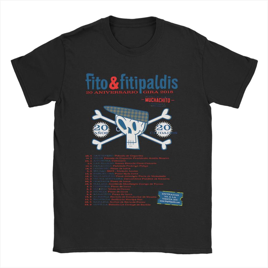 Fito Fitipaldis Musikband Poster Herren T-Shirt Lustige T-Shirts Kurzarm Rundhals T-Shirts Baumwolle Grafikbekleidung