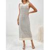 Spring/Summer New Slim Intercolored Women's Knitwear Striped Long Skirt Fashion Dress
