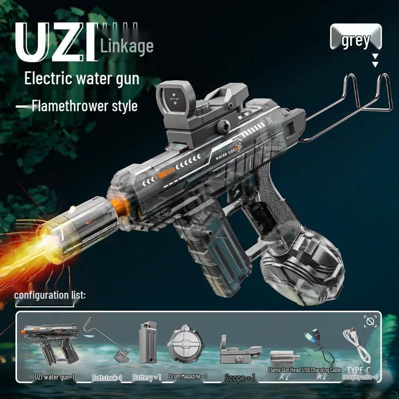 Uz Electric Water Gun: Fully Automatic, Continuous Spray, Cool Light Effects for Outdoor Water Battles