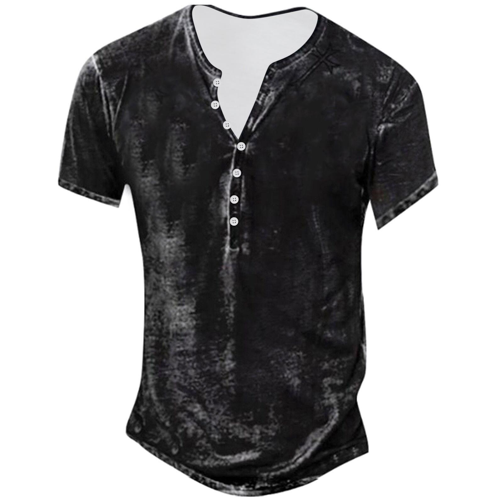 

Мужская модная футболка с коротким рукавом и вышивкой с коротким рукавом и принтом на весну и лето XXXXL чёрный