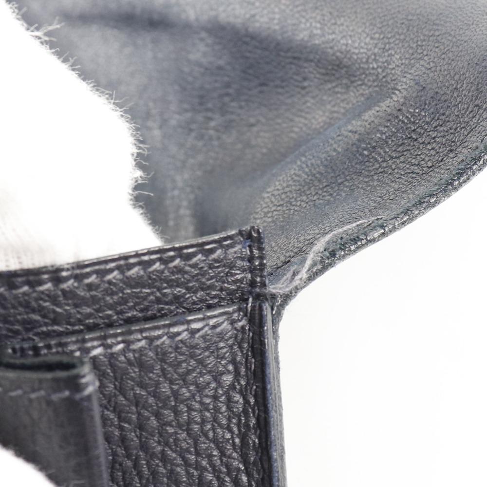 HERMES Dogon GM Purse Navy blue Togo unisex Used