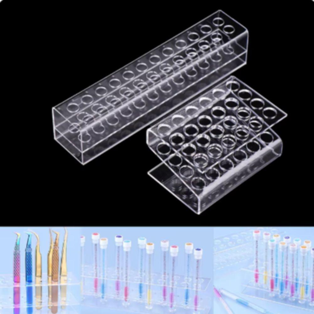12/24/36/48 Holes Acrylic Pen Holder Clear Stationery Display Stand  Eyelash Planting