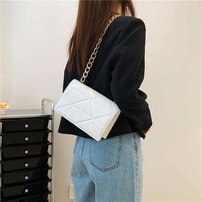 Textured Embroidery Thread Personalized Solid Color Fashionable Simple Shoulder Women's Bag 2025 Autumn New Chain Portable Small Square Bag