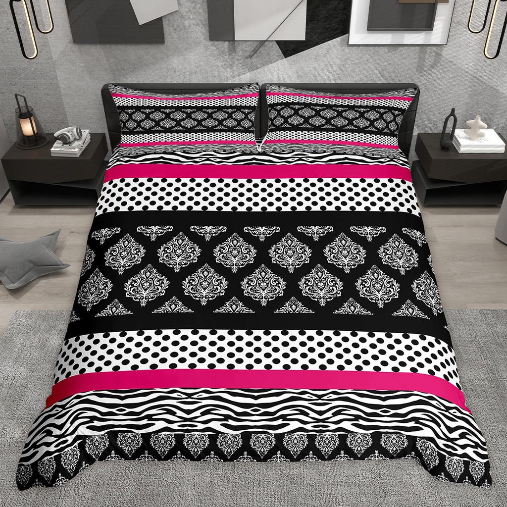 Homewish Chic Leopard Print Duvet Cover Set Animal Printed Comforter Cover Set Wildlife Cheetah Patchwork Bedding Set