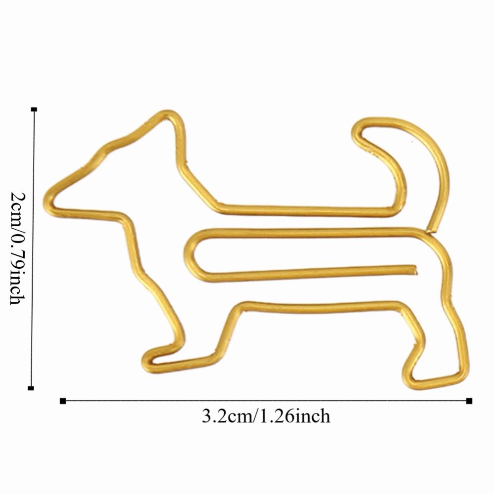 100Pcs Gold/Silver Dog Shape Paper Clips Dog Shape Portable Paper Clips Cute Paper Clips  Stationery