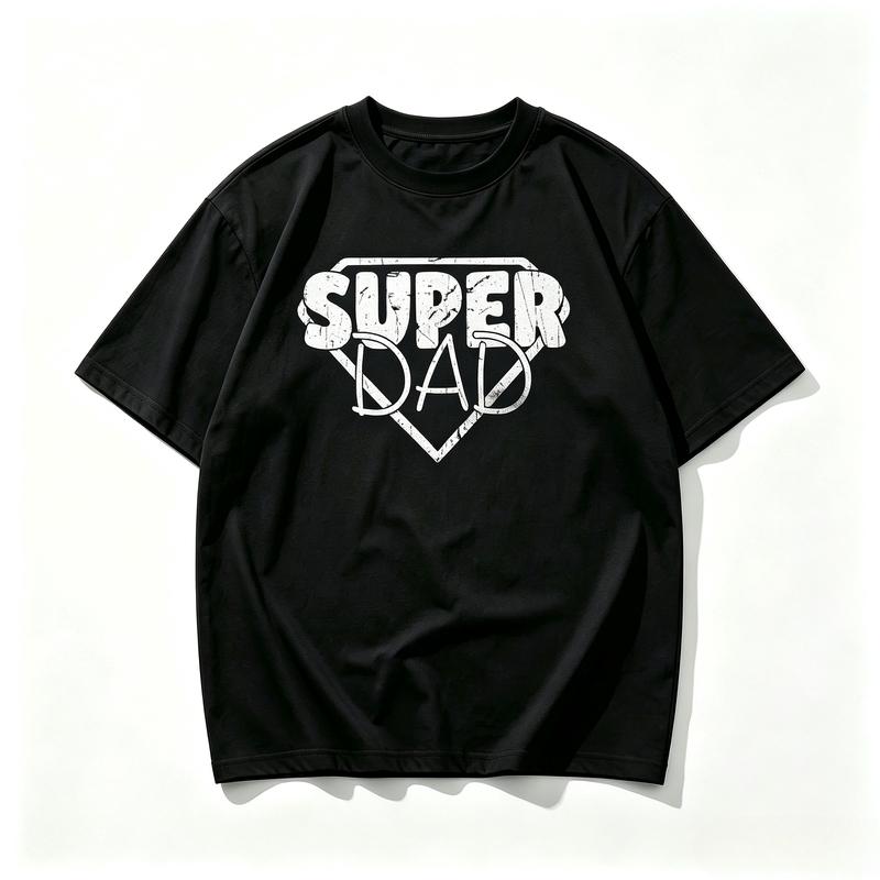 Vintage Super Dad Graphic TShirt For Unisex Fathers Day Gift Retro Distressed Print Cotton Casual Short Sleeve Tees Harajuku Y2k