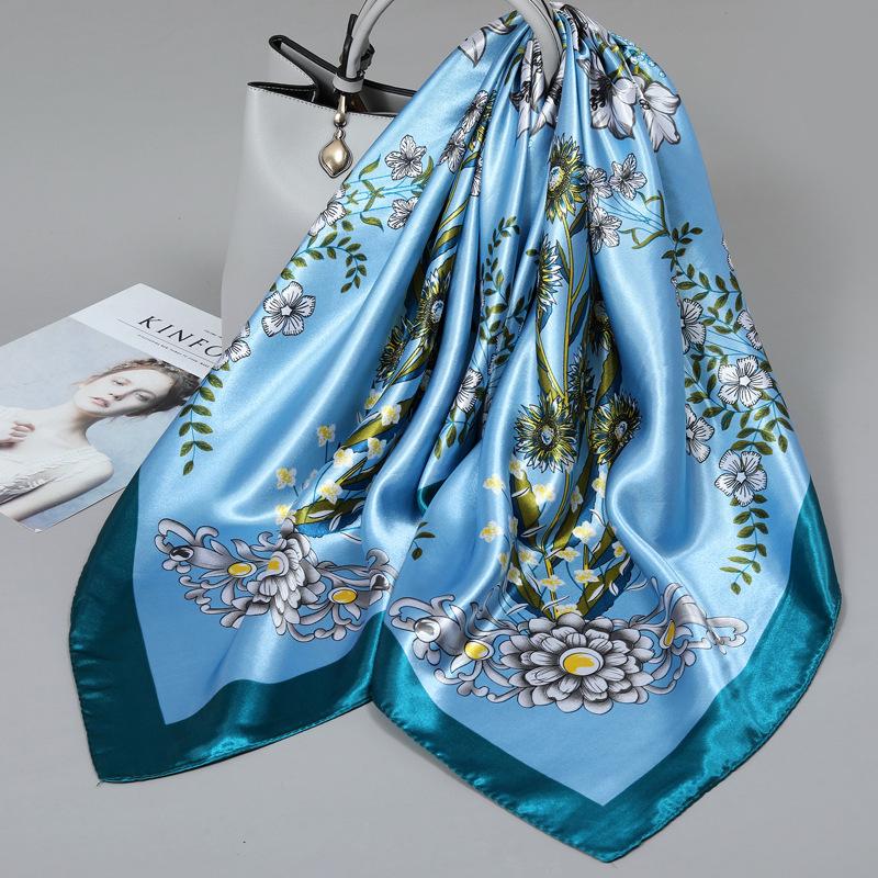 90 Square Scarves, Silk Scarves, Women's New Spring and Summer High-end Sense Versatile, Thin Scarves, Shawls Outside