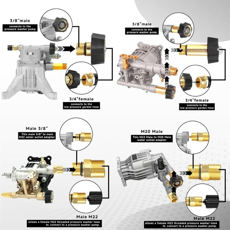 2lots Heavy Type Pumps Outlet Adapters Water Outlet Fitting Pressure Washer Pumps Part For High Pressures Cleaners