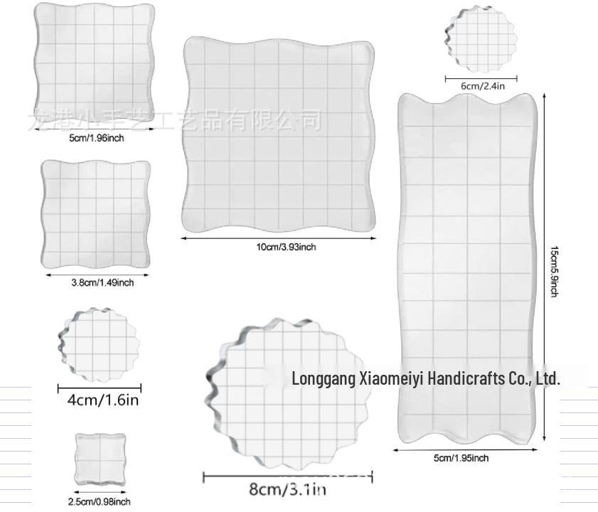 Acrylic Handle Backing Plate for Stamping - High Transparency Block for DIY Rubber Stamp Crafting.