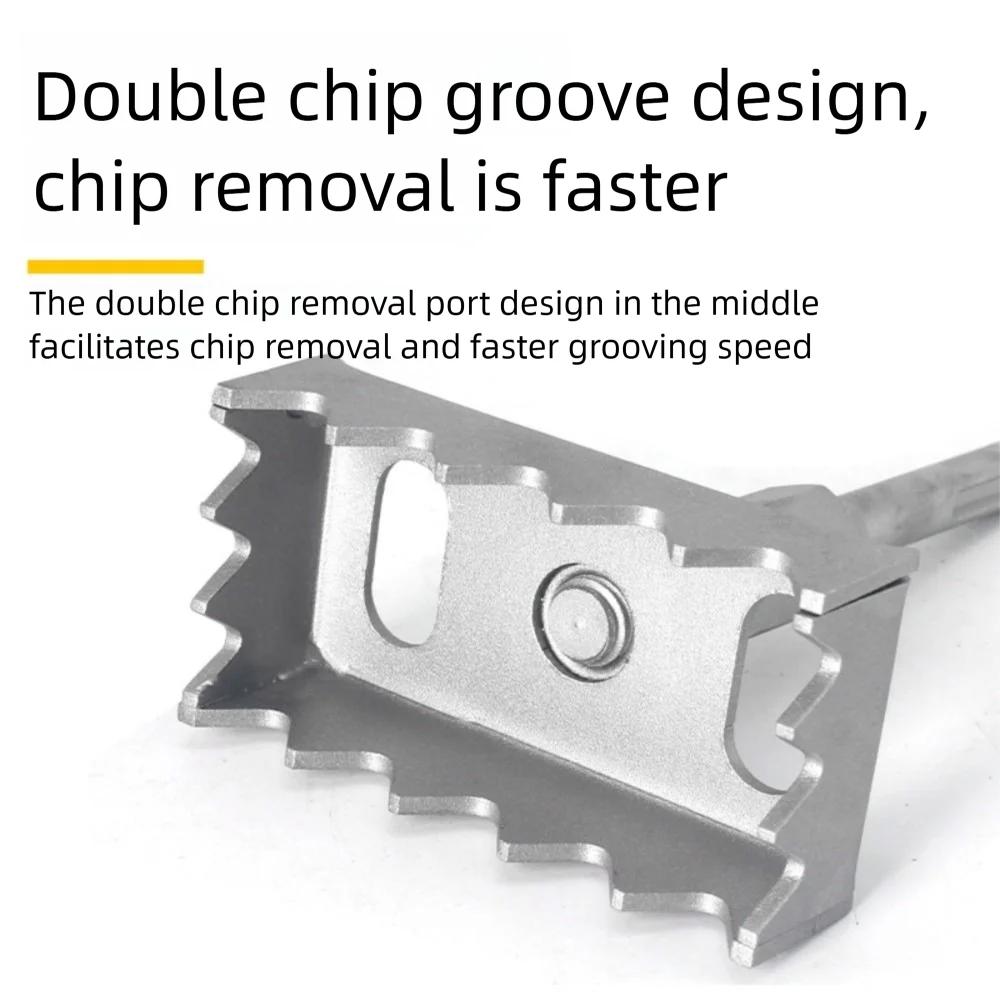 Portable Square Hole Punch Multi-function Rectangle Slot Tool Square Hole Punch Drill Triangle Teeth Square Hole Socket Sloter