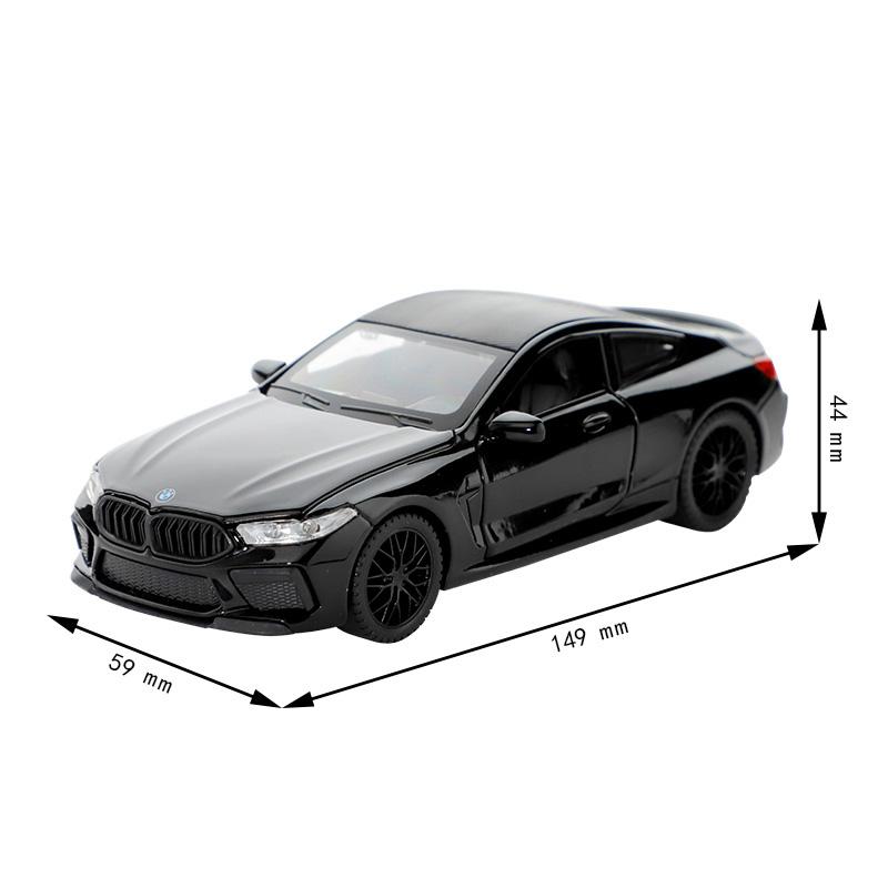 Simulation 1:32 BMW M8 Alloy Diecast Sports Car Model Sound Light Pull Back Toy Trendy Miniature Ornaments Gift for Childrens