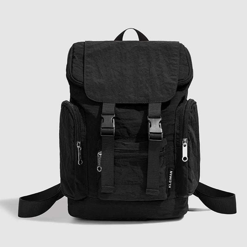 

commuting to work versatile outing contrasting color backpack new girls casual tooling style backpack чёрный