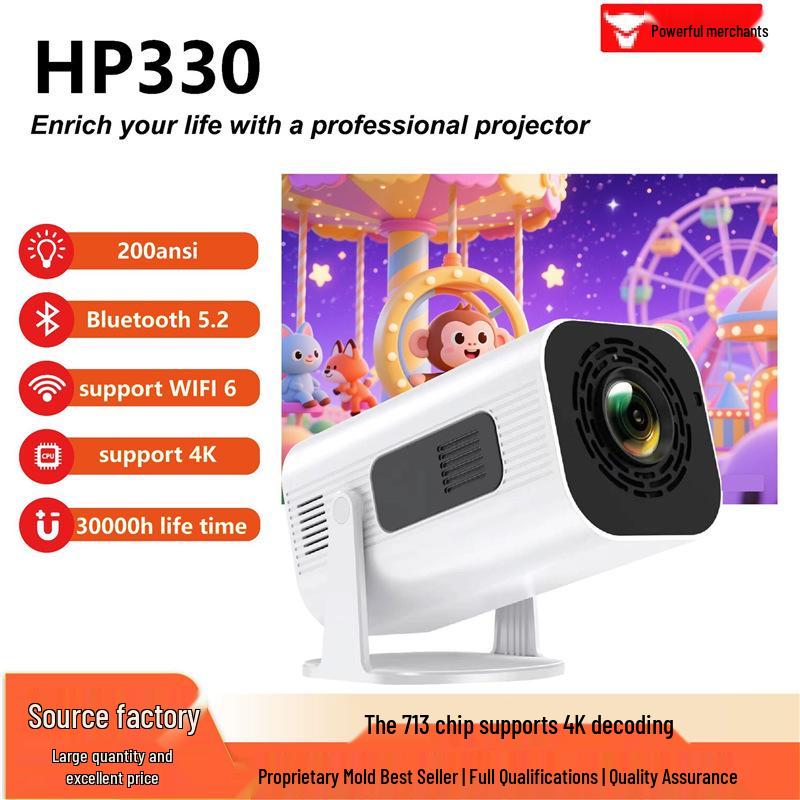 

2026 Germany Hot-Selling Android 11 Smart Projector with Bluetooth 5G Dual-Band for Home UK Plug білий