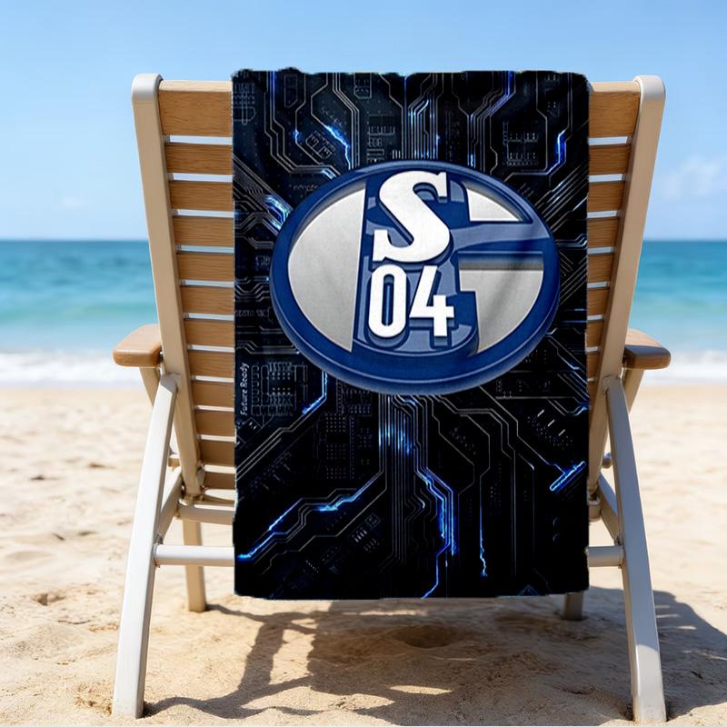 Asciugamano da Spiaggia in Microfibra Stella Splendente dell'FC Schalke, Leggero e Asciugatura Rapida, per Viaggi Estivi, Essenziale per la Spiaggia, Piscina all'Aperto