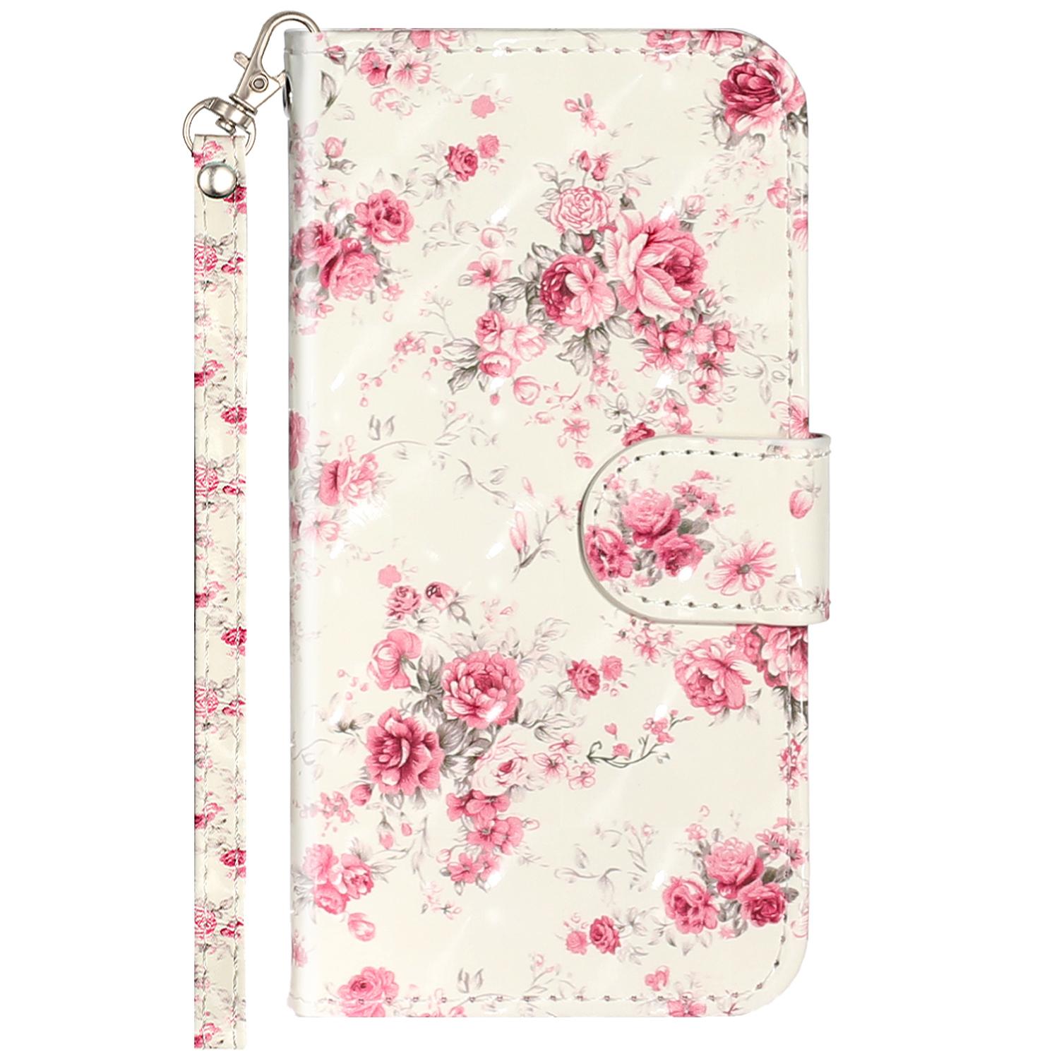 

Anti-drop Protection Pattern Printing Leather Wallet Phone Case Cover with Stand for Samsung Galaxy S22 5G Rose