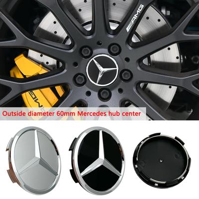 4 Stück 60mm Schwarz Silber Auto Radkappe Emblem Logo Abdeckung Für Mercedes Benz W176 W177 W204 W205 W212 W213 W206 X156 X253 W117 W166