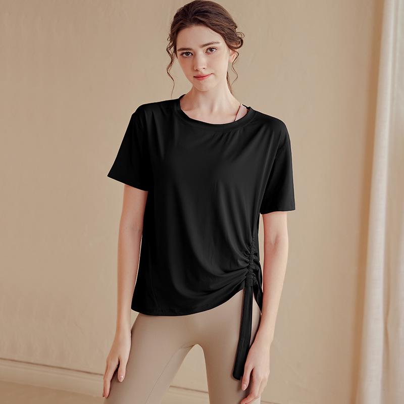 

Женские спортивные топы быстросохнущего облегающего кроя: Дышащие футболки с коротким рукавом для йоги и бега для летнего фитнеса (Издание 2025 г.) M (recommended for 95-110 lbs)