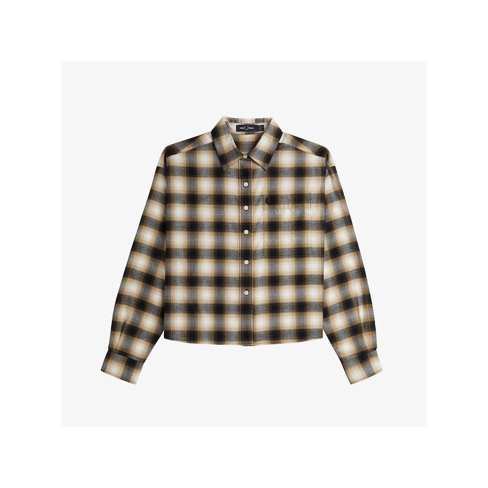 Fred Perry [hovedkvarter ekte] Fred Perry [kvinner] Børstet rutete skjorte 560 Afpf2438150 560 qzgAfpf2438150 560