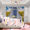 2 Stück – Sonnenblume – bedruckter Vorhang – Polyestermaterial – geeignet für Schlafzimmer, Wohnzimmer, Arbeitszimmer, private Räume