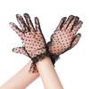 Stretchy Lotus Leaf Driving Full Finger Lace Gloves Polka Dot Gloves Women Lace Gloves Korean Style
