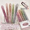 5-Pack Dual-Tip Highlighters with Viewing Window, Suitable for Eye-Friendly Colored Highlighters, Fluorescent Markers, Marking Pens, Highlighting Pens